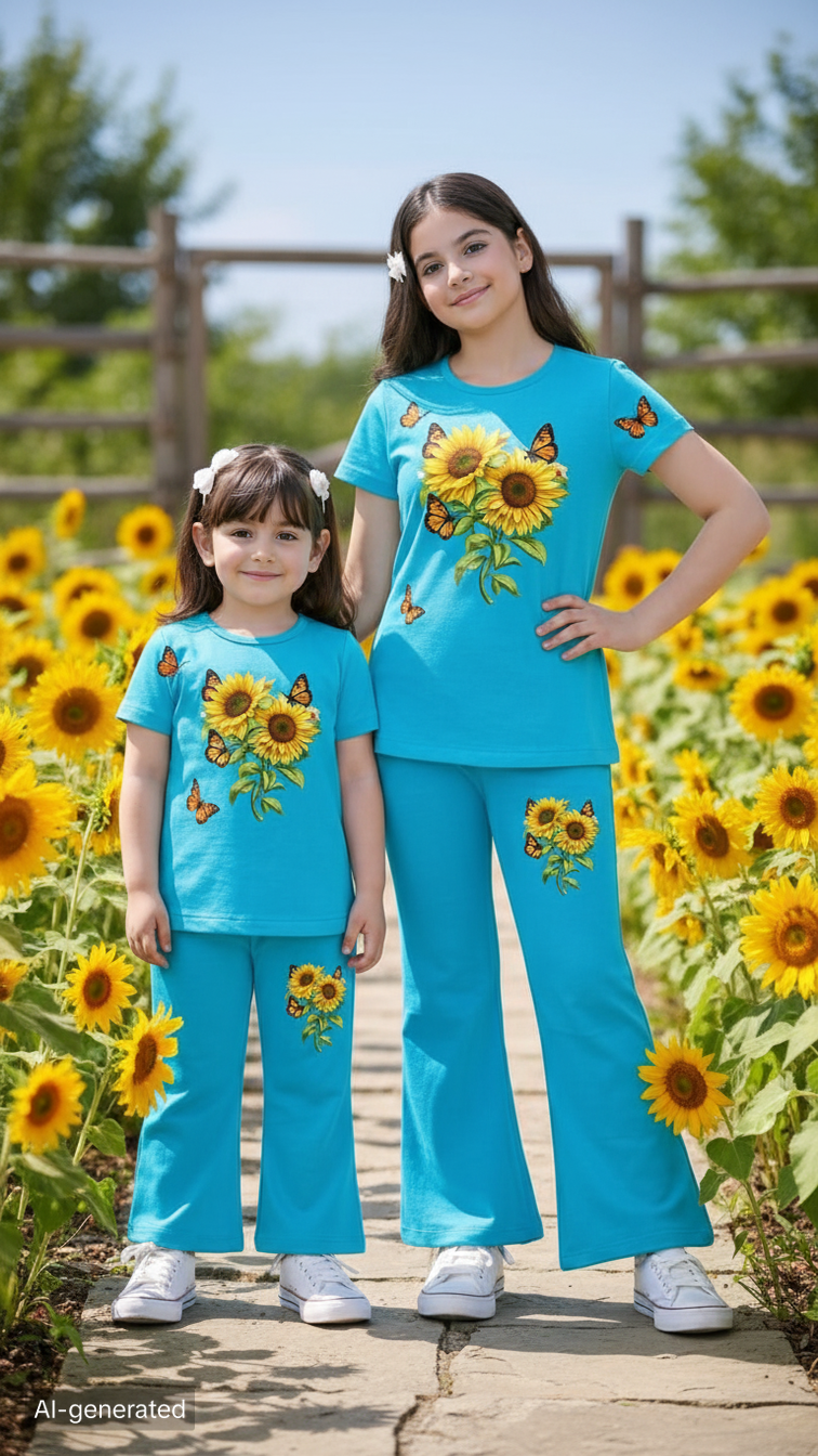 Baby sky  2pcs Printed T-shirt & Full Pant
