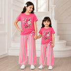 bani pink 2pcs Printed T-shirt & Full Pant