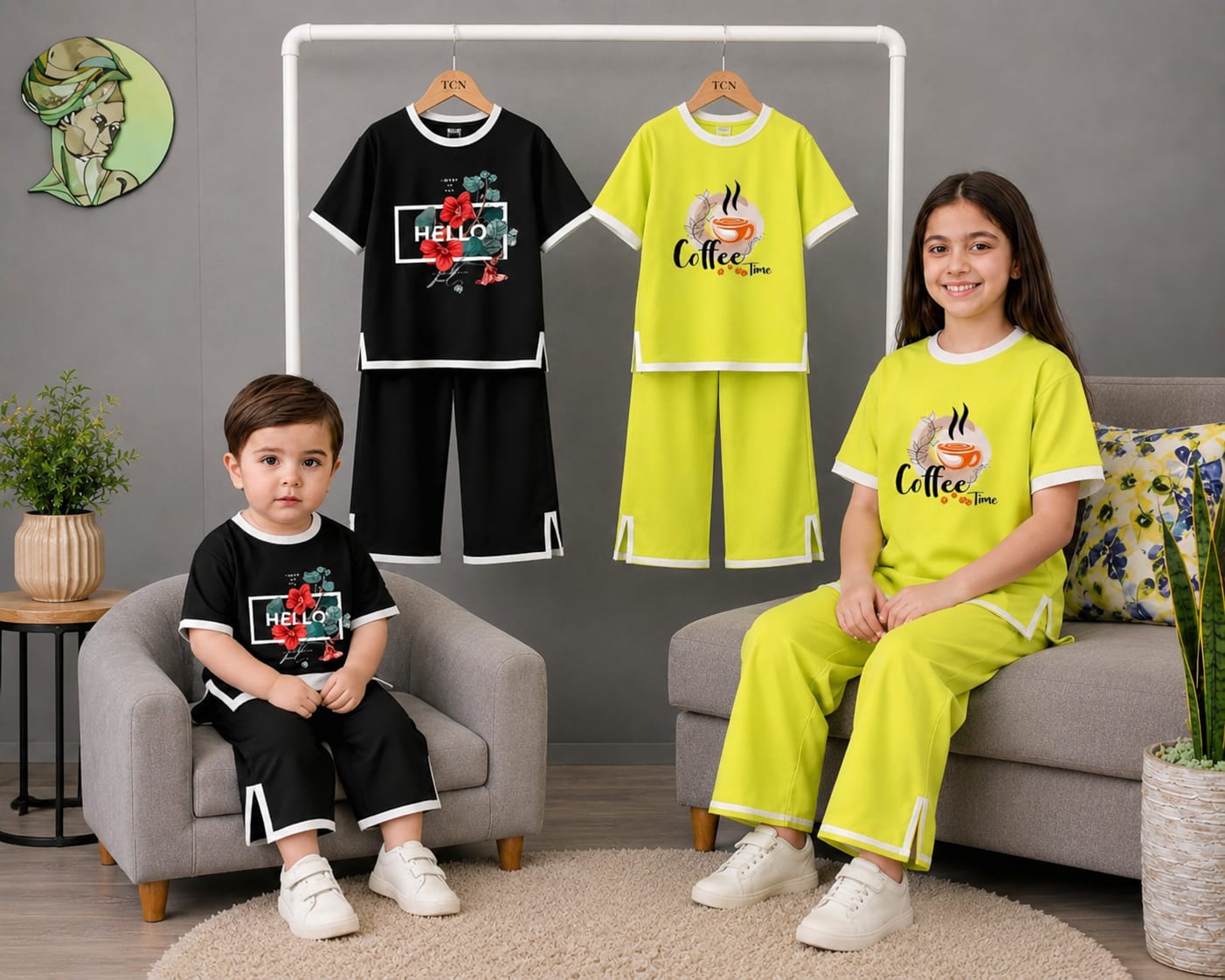 Baby & Kids 2pcs Printed T-shirt & Full Pant