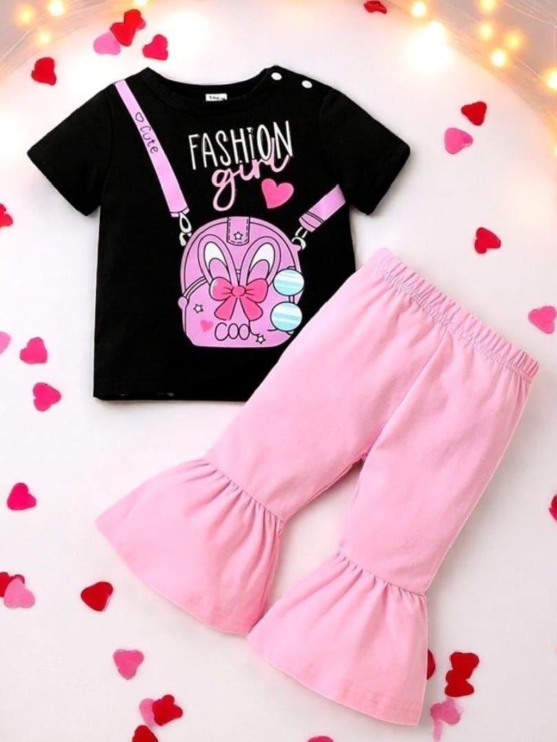 Baby & Kids 2pcs Printed T-shirt & Full Pant