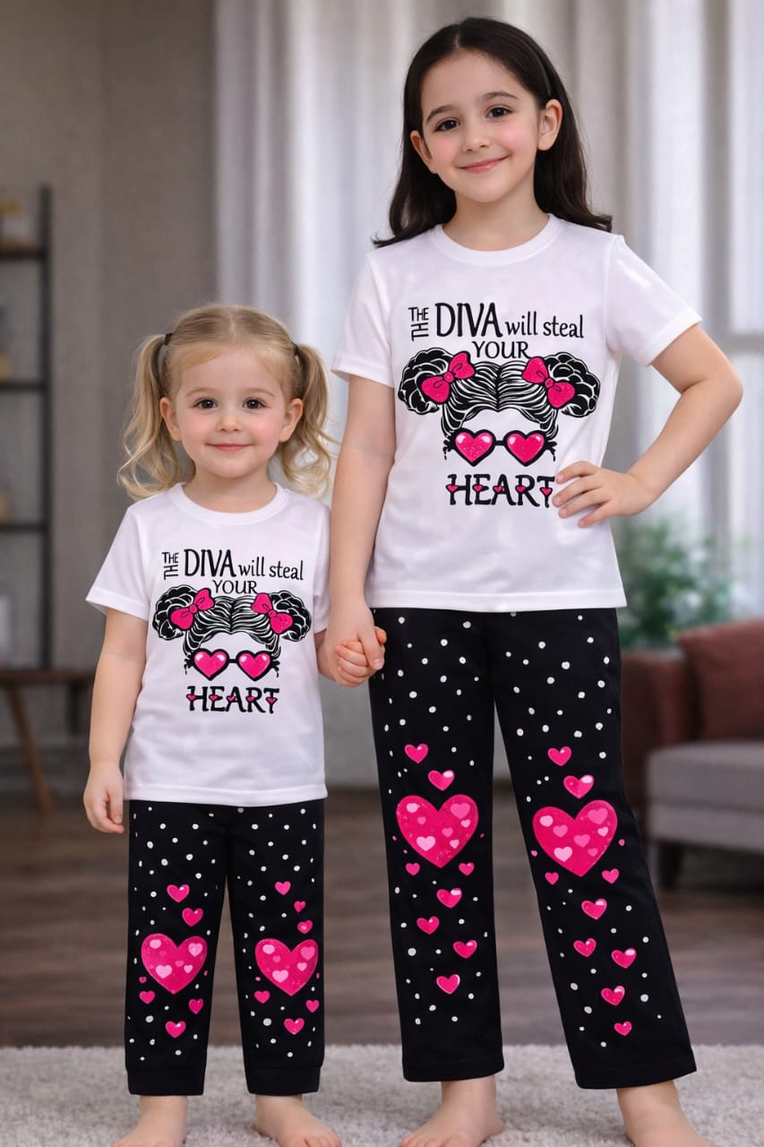 Baby & Kids 2pcs Printed T-shirt & Full Pant