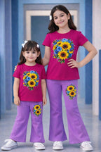 3d Rani T-Shirt & Striped Wide-Leg Pants Set