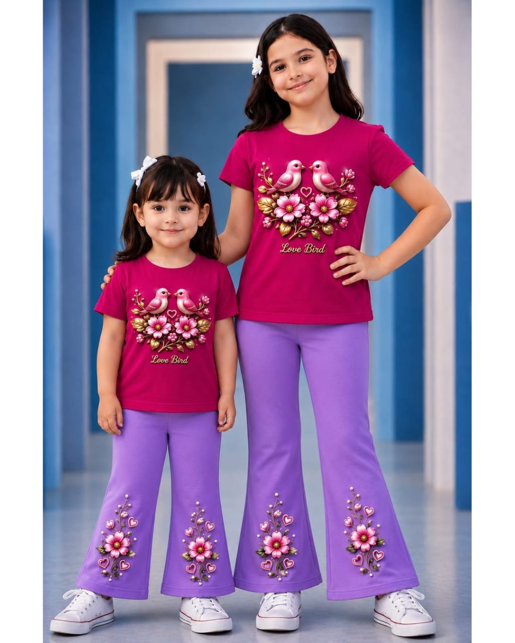 Marun T-Shirt & Striped Wide-Leg Pants Set