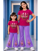 Marun T-Shirt & Striped Wide-Leg Pants Set