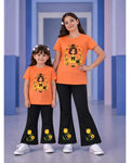 doll bangi  T-Shirt & Striped Wide-Leg Pants Set