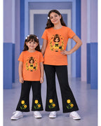 doll bangi  T-Shirt & Striped Wide-Leg Pants Set