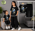 new fara black  2pcs Printed T-shirt & Full Pant