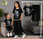 new fara black  2pcs Printed T-shirt & Full Pant