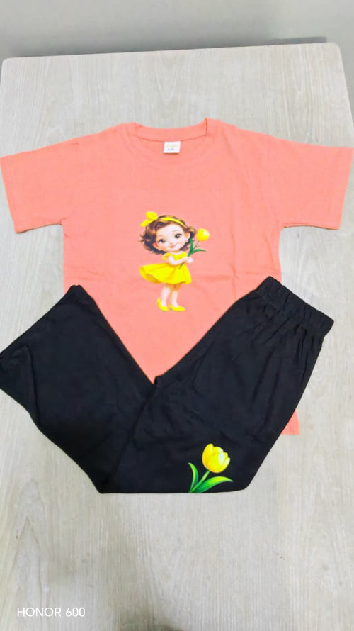 3d Bangi T-Shirt & Striped Wide-Leg Pants Set
