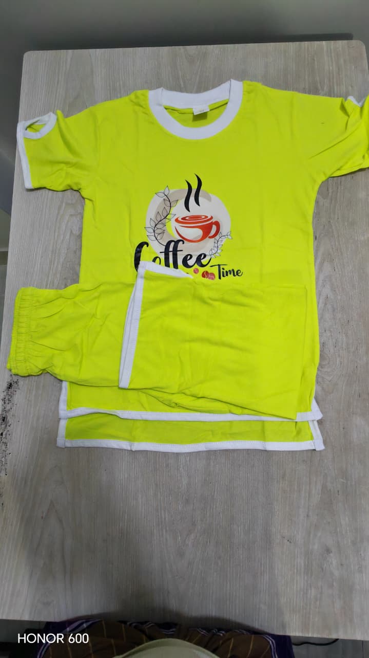 Fara lamon 2pcs Printed T-shirt & Full Pant