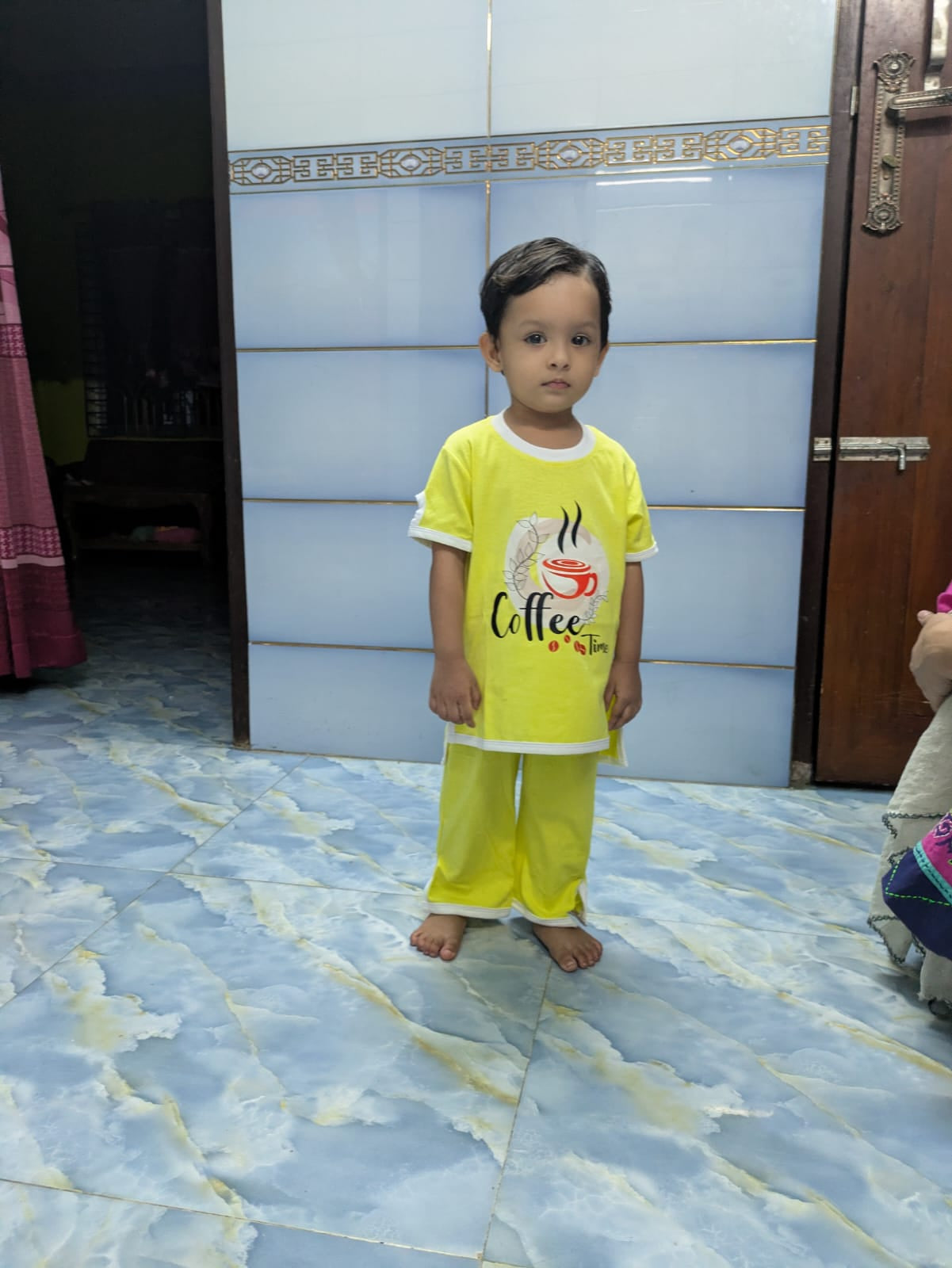 Fara lamon 2pcs Printed T-shirt & Full Pant
