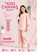 Frock pink  2pcs Printed T-shirt & Full Pant